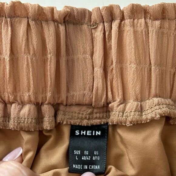 SHEIN Tan Pants and Off Shoulder Crop Top Set Size Large - Picture 10 of 14